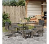 Maison Exclusive - Ensemble de salle à manger de jardin 7 pièces avec coussins gris en polyrotin