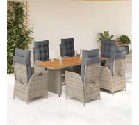 Maison Exclusive - Ensemble de salle à manger de jardin 7 pièces avec coussins gris en polyrotin