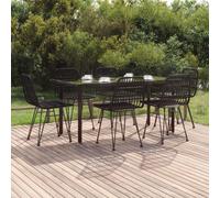 Maison Exclusive - Ensemble de salle à manger de jardin 7 pièces en polyrotin noir