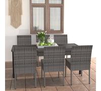 Maison Exclusive - Ensemble de salle à manger de jardin 7 pièces en rotin synthétique gris