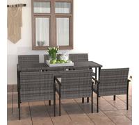 Maison Exclusive - Ensemble de salle à manger de jardin 7 pièces en rotin synthétique gris