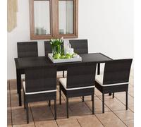 Maison Exclusive - Ensemble de salle à manger de jardin 7 pièces en rotin synthétique noir