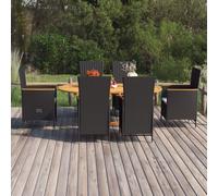 Maison Exclusive - Ensemble de salle à manger de jardin 7 pièces en rotin synthétique noir