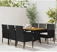 Maison Exclusive - Ensemble de salle à manger de jardin 7 pièces en rotin synthétique noir