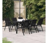 Maison Exclusive - Ensemble de salle à manger de jardin 7 pièces noir