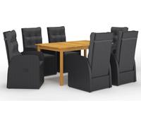 Maison Exclusive - Ensemble de salle à manger de jardin 7 pièces noir