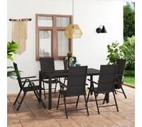 Maison Exclusive - Ensemble de salle à manger de jardin 7 pièces noir