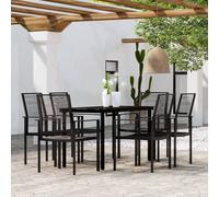 Maison Exclusive - Ensemble de salle à manger de jardin 7 pièces noir