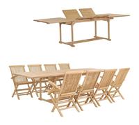 Maison Exclusive - Ensemble de salle à manger de jardin 9 pièces 180-280 x 100 x 75 cm en teck massif