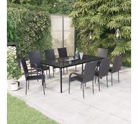 Maison Exclusive - Ensemble de salle à manger de jardin 9 pièces noir