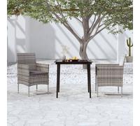 Maison Exclusive - Ensemble de salle à manger d'extérieur 3 pièces avec coussins gris et noirs