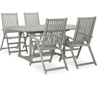 Maison Exclusive - Ensemble de salle à manger d'extérieur 5 pièces (150–200) x 100 cm, bois massif d'acacia, gris