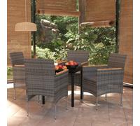 Maison Exclusive - Ensemble de salle à manger d'extérieur 5 pièces avec coussins gris et noirs