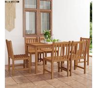 Maison Exclusive - Ensemble de salle à manger d'extérieur 7 pièces 140 x 80 cm en teck massif