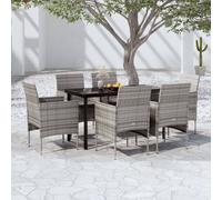 Maison Exclusive - Ensemble de salle à manger d'extérieur 7 pièces avec coussins gris et noirs