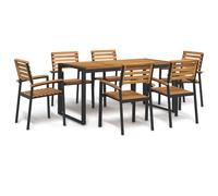 Maison Exclusive - Ensemble de salle à manger d'extérieur 7 pièces en bois massif d'acacia et métal