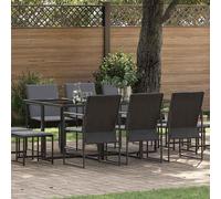 Maison Exclusive - Ensemble de salle à manger pour jardin 11 pcs Noir Acier
