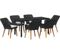 Maison Exclusive - Ensemble de salle à manger pour jardin 7 pcs Noir polyrotin