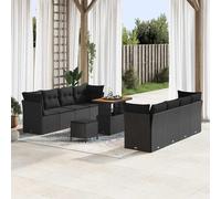 Maison Exclusive - Ensemble de salon de jardin 11 pièces en polyrotin noir