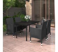 Maison Exclusive - Ensemble de salon de jardin 5 pièces avec coussins en polyrotin et verre