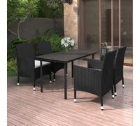 Maison Exclusive - Ensemble de salon de jardin 5 pièces avec coussins en polyrotin et verre