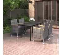 Maison Exclusive - Ensemble de salon de jardin 5 pièces avec coussins en polyrotin et verre