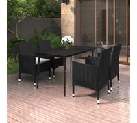 Maison Exclusive - Ensemble de salon de jardin 5 pièces avec coussins en polyrotin et verre