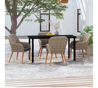 Maison Exclusive - Ensemble de salon de jardin 5 pièces avec coussins marron
