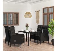 Maison Exclusive - Ensemble de salon de jardin 5 pièces avec coussins, noir
