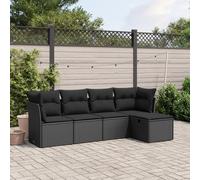Maison Exclusive - Ensemble de salon de jardin 5 pièces avec coussins, rotin synthétique noir
