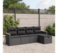 Maison Exclusive - Ensemble de salon de jardin 5 pièces avec coussins, rotin synthétique noir