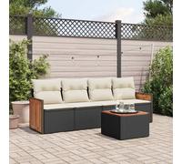 Maison Exclusive - Ensemble de salon de jardin 5 pièces avec coussins, rotin synthétique noir