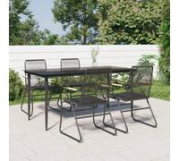 Maison Exclusive - Ensemble de salon de jardin 5 pièces en rotin PVC noir