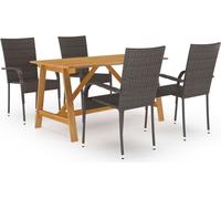 Maison Exclusive - Ensemble de salon de jardin 5 pièces, marron