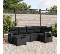 Maison Exclusive - Ensemble de salon de jardin 6 pièces avec coussins, rotin synthétique noir