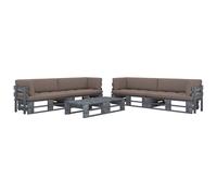 Maison Exclusive - Ensemble de salon de jardin 6 pièces en bois de pin imprégné, gris