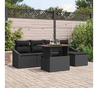 Maison Exclusive - Ensemble de salon de jardin, 6 pièces, en résine tressée noire