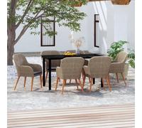 Maison Exclusive - Ensemble de salon de jardin 7 pièces avec coussins marron