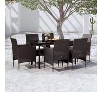 Maison Exclusive - Ensemble de salon de jardin 7 pièces avec coussins noirs