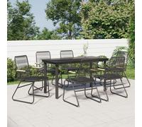 Maison Exclusive - Ensemble de salon de jardin 7 pièces en rotin PVC noir