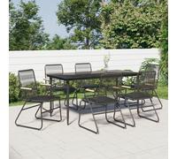 Maison Exclusive - Ensemble de salon de jardin 7 pièces en rotin PVC noir
