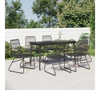 Maison Exclusive - Ensemble de salon de jardin 7 pièces en rotin PVC noir