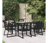 Maison Exclusive - Ensemble de salon de jardin 7 pièces en rotin PVC noir