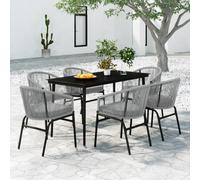 Maison Exclusive - Ensemble de salon de jardin 7 pièces, gris