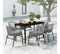 Maison Exclusive - Ensemble de salon de jardin 7 pièces, gris