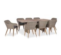 Maison Exclusive - Ensemble de salon de jardin 9 pièces avec coussins en rotin synthétique
