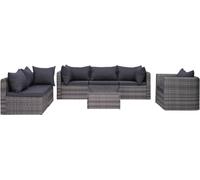 Maison Exclusive - Ensemble de salon de jardin complet (7 pièces) avec coussins, en résine tressée grise