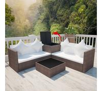 Maison Exclusive - Ensemble salon de jardin 4 pièces avec coussins en polyrotin brun