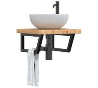 Maison Exclusive - Étagère de vasque murale acier et bois de chêne massif