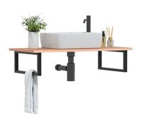 Maison Exclusive - Étagère de vasque murale acier et bois de chêne massif